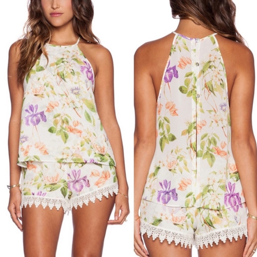 Show Me Your Mumu Selena Split Top Flower Press